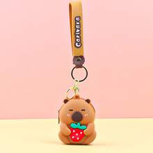 XD 1pc Mini Capybara Shaped Coin Purse With Keychain - Silicone Material, Multi-Functional Zipper Lipstick Storage Bag, Cute Cartoon Design, Suitable For Girls, Can Be Used As Coin Purse, Student Backpack Decoration, Mini Bag Charm, Unique Phone Accessory, Also Suitable For Women's Wallet And Phone Accessory, Can Be Given As Gift To Friends, Party Accessory, Car Pendant Or Children's Gift. - Multicolor - View 11
