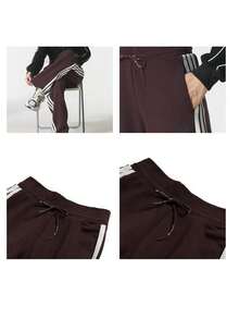 Adidas Celana Panjang Olahraga Wanita MS KN PNT Celana Rajut Tali Serut Kasual Kaki Lurus KB7588 - Cokelat tua - View 11