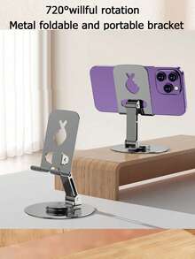 720° Rotatable Foldable Metal Phone Stand, Cute Hollow Animal Cutout Design Adjustable Desktop Phone Holder, Portable Universal Smartphone Stand, Suitable For Office, Bedroom, Video Streaming And Video Calls - Multicolor - View 10
