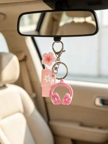 DIY Plumeria Milk Tea Cup Keychain / Detachable Keychain Accessory / Bag Accessory / Key Chain / Car Keychain / Women's Accessory / Birthday Gift - Multicolor - View 4