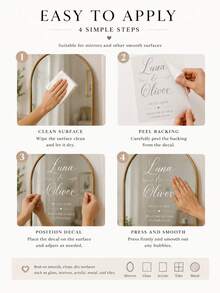 Custom Mirror Sticker Wedding Seating Chart Sticker - Wedding Signage Decoration DIY Wedding Sticker - Seating Chart Mirror Sticker Welcome To Wedding Mirror Sticker - Custom Mirror Letter Sticker - Happy Wedding - Wedding Decoration/Modern Wedding Welcome Sign - Multicolor - View 8