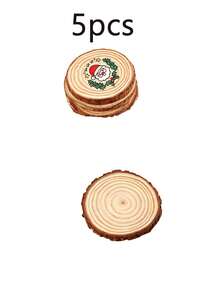 5pcs/10pcs Bulk Round Wood Slices, Undrilled, With Bark, DIY Wood Crafts, Suitable For Hand Painting, Pyrography, Carving, Christmas Tree Decoration, Wedding Gift Tags, Thanksgiving Autumn Tabletop Decor And Making Artistic Coasters - Round Wooden Board - View 10