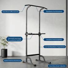 Techigher Multi-Functional Power Tower Pull Up Station For Home Gym, 10-Level Height Adjustable Dip Bar & Chin Up Frame, Heavy-Duty Calisthenics Equipment, 150kg Max Capacity - Multicolor - View 7