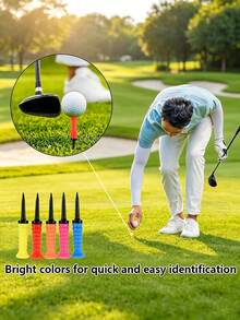 83mm/3.24 Inch Elastic Rubber Golf Tee, Flexible And Durable Golf Accessory - Multicolor - View 6