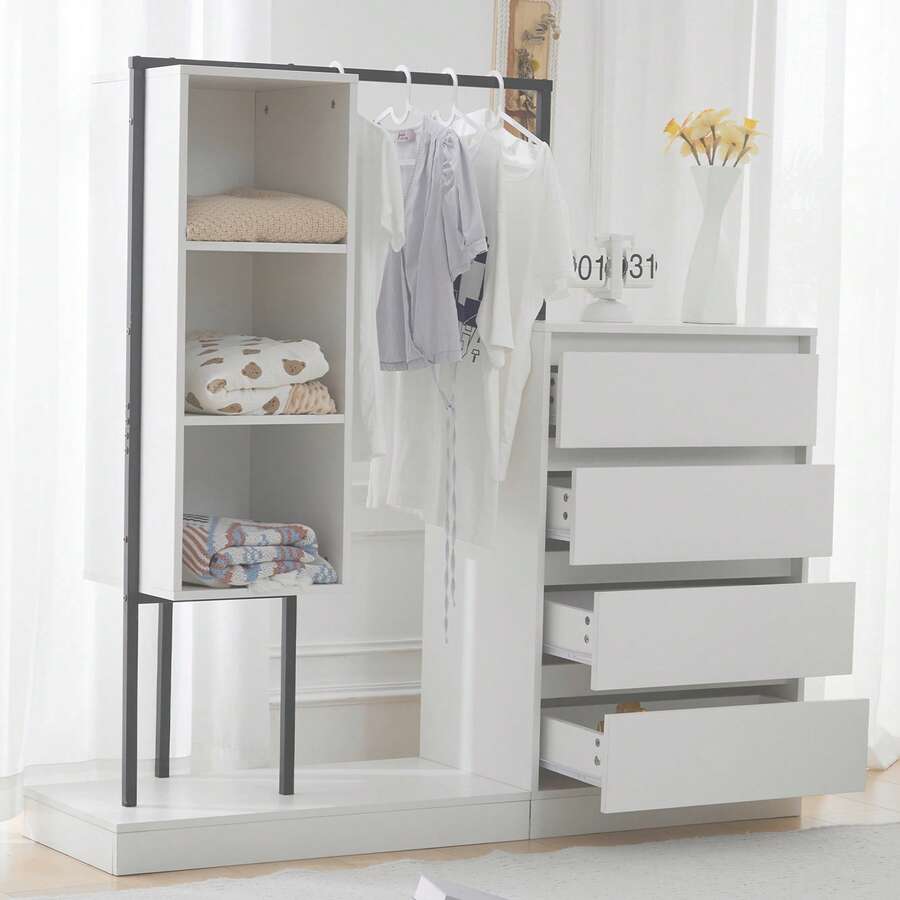 Pink Sideboard With Drawers - Corner Furniture Set - White - View 1