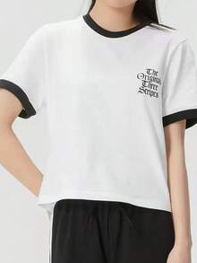 Adidas 夏季新款OG W TEE SS 2三葉草經典舒適 百搭運動休閒女子圓領短袖T卹 - 白色/黑色 - 查看 2