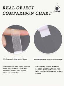 1 Roll Transparent Anti-Slip Clothing Tape, Invisible Fixing Patch, Suitable For V-Neck Tops And Bra Straps, Summer Fashion Essential - Multicolor - View 5