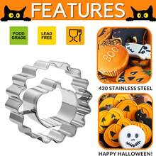 9pcs Halloween Cookie Cutter Set, Reusable Stainless Steel, Pumpkin Bat Ghost Linzer Molds, Smooth Edges, For Home DIY Baking - View 3