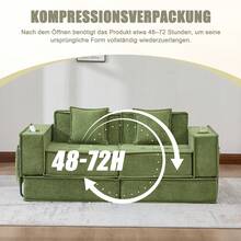 Modern Sofa Bed Frame Beige 2 Seat - 綠色雙座 - 查看 7