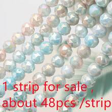 1 pieza de cuentas de vidrio redondas facetadas de 8 mm con agujero medio, de unicolor transparente y colorido con acabado electrochapado AB, para hacer pulseras, collares, cadenas de teléfono, llaveros, colgantes de coche y otros accesorios DIY - Bola de flores de 8 mm - Ver 55