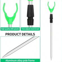 Aluminum Alloy Silver Telescopic Fishing Rod Holder, Sea Fishing Rod Holder, Y-Shaped U-Shaped Long Rod Stand, Simple Hand And Sea Dual-Use Fishing Stand, Suitable For Surf And Catfish Fishing, Perfect For Outdoor Fishing And Beach Trips, Beach Enhanced Equipment - Multicolor - View 8