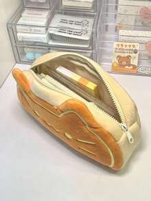 1 buah Tempat Pensil Boneka Kucing Toast Lucu, Tas Alat Tulis Lembut dan Berbulu Kapasitas Besar, Tempat Pensil Kartun Menggemaskan, Cocok untuk Siswa, Hari Pertama Sekolah - MultiWarna - View 5