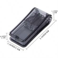 Portable 2-In-1 Pill Cutter & Storage Box, Travel Use, With Stainless Steel Blade, Easily Cut Vitamins And Supplements Into Half Or Quarter, Includes Mini Storage Compartment - one-size - View 9