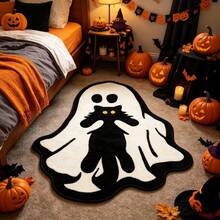 1pc Halloween New Arrival, Horror Halloween Ghost Black Cat Alien Carpet, Fun Atmosphere Holiday Home Decor Living Room Rug - Autumn Bestseller Floor Mat, Modern Funny Scary Expression Bedroom Bedside Washable Decorative Carpet, Niche Personalized Creative Design Gaming Room Balcony Rug - Multicolor - View 2