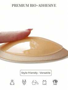 1 Set Heart-Shaped Push-Up Breast Pads (Includes 30pcs Nipple Covers), Create Rounded Breast Shape, Essential Travel Protection - Multicolor - View 6