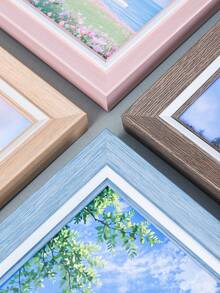 1pc Pastel Wood Grain Texture Single Frame, Multicolor Macaron Desktop Standing Photo Frame, Minimalist White Matting Photo Frame, Suitable For Landscape/Portrait Photos, Exquisite Desktop Display Frame, Cute Bedroom/Dorm/Apartment/Office Vanity Decor, Sweet Memory Photo Frame Gift, Suitable For Birthday/Housewarming - Multicolor - View 12