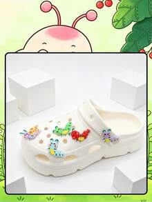 5/10pcs Colorful Caterpillar Series DIY Fashion Sandal Accessories, Detachable Perforated Sandal Decorations, Suitable For Jelly Sandals, Beach Bags, Great Choice For Birthday Gifts And Party Favors - Cute Caterpillar - View 6