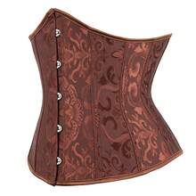 1pc Women's Floral Waist Cincher, Outerwear Tummy Control Waist Trainer, Suitable For Daily Wear And Party Outfits - Coffee Brown - View 1
