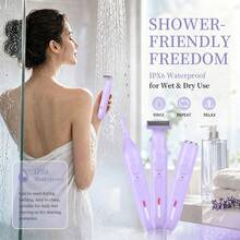 WEEME 3-in-1 Alat Cukur Rambut Elektrik untuk Wanita | Perlengkapan Perawatan Wajah, Bikini, Kaki & Ketiak (IPX6) - Mauve Purple - View 4