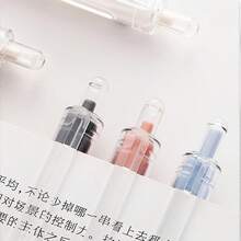 5入裝 0.5mm 黑色快乾凝膠原子筆，順滑書寫按壓式筆，適用學校與辦公用品 - A - 查看 5