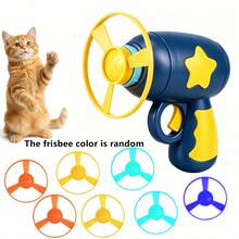 Juguete para mascotas de gato y perro, pistola de libélula de bambú, lanzador de hada voladora para exteriores, juguete giratorio para mascotas, juguete antiestrés, lanzador, juego de juguete de persecución y caza para interiores, juguete de entretenimiento interactivo y divertido para gatos, incluye 6 discos de lanzamiento. - Multicolor - Ver 15