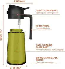 High Grade Olive Oil Dispenser Bottle,Light-Blocking  Blocks UV Rays & Preserves Flavor, Dual-Use Spray & Oil Pot,  Light-Proof Label, Splash Proof, Suitable For Kitchen & Outdoor Cooking, Various Colors 5H2G - Black - View 5
