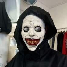 1pc Halloween Mask, Scary White Face Demon, Escape Room Haunted House Prank Cosplay Party Prop - 1pc Monkey Mask - View 7