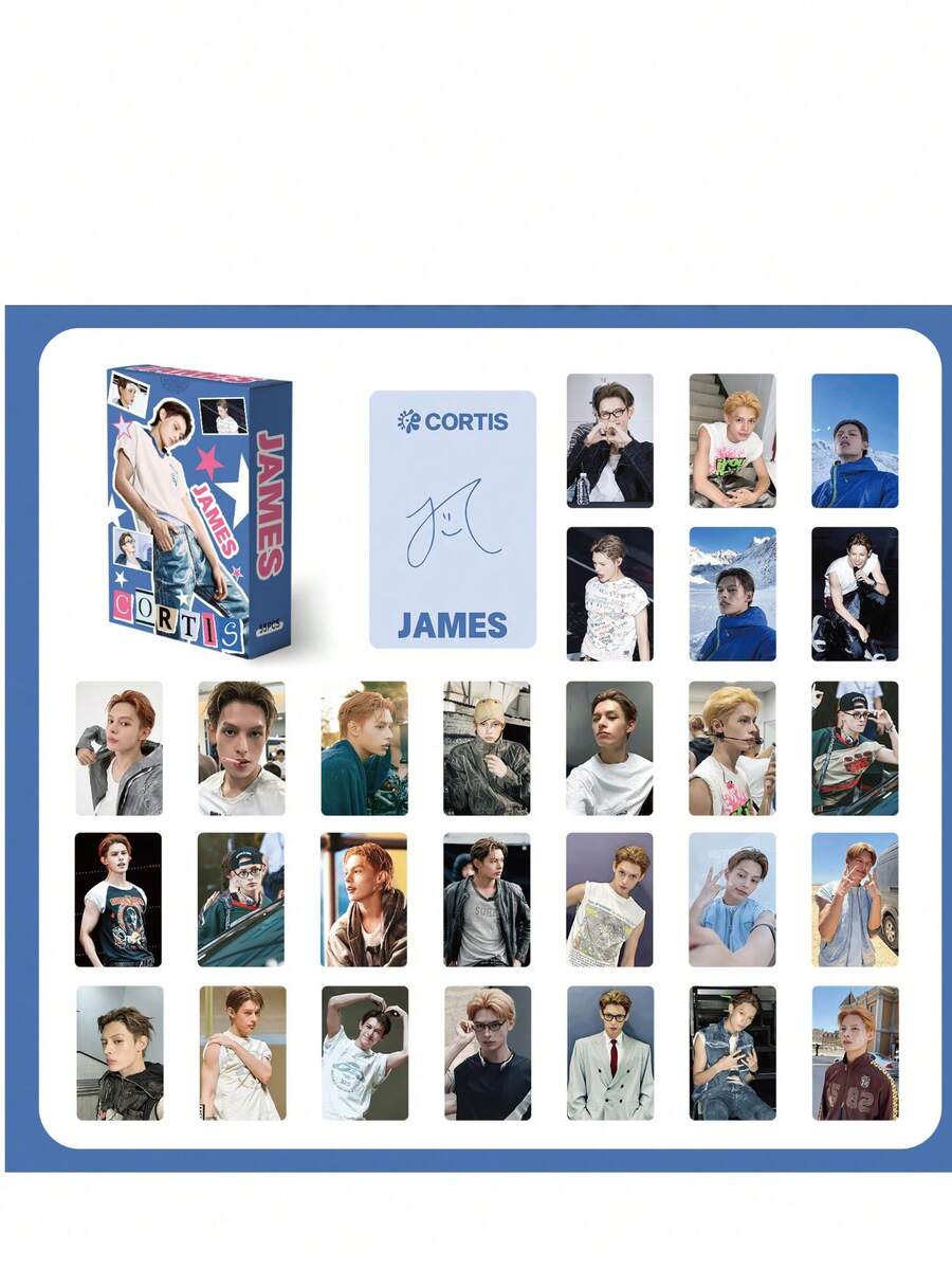 1pc 55pcs Zhao Yufan Laser Photo Cards, Celebrity Merchandise Self-Printed Card Box Set - Multicolor - View 1
