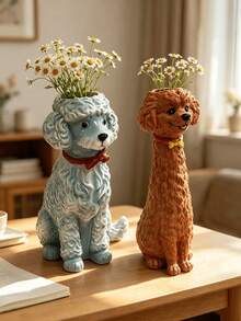 1pc Handmade Funny Dog-Shaped Unique Resin Vase, Home Desktop Decor Ornament | Home Decor, Room Decor, Bohemian Style, Desktop Decor, Cute Collectible, Unique Gift, Dining Table Centerpiece, Housewarming Gift - New Model - View 8