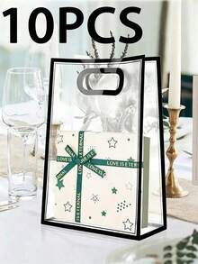 20pcs/10pcs/5pcs Transparent PVC Gift Bags (Ribbon Not Included), Tote Bags, Suitable For Birthday, Wedding, Valentine's Day, Graduation Ceremony And Other Occasions, Transparent Plastic Gift Bags, Large Capacity Cosmetic Storage Bags - Transparent - View 23