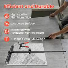 Manual Tile Cutter Hand Tool Portable T-Shaped Manual Ceramic Floor Cutter Tool 35'' Large Tile Cutter Cutting Machine For 0.12''-0.6'' Tiles Glass Wall Tiles Face Tiles Glazed[A Good Gift For Family And Friends] - Default - View 2