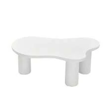 (Previous Sku:N625P256509510W) Irregular Cloud-Shaped Coffee Table, 107cm Long, 66cm Wide, 40.5cm High, MDF Tabletop And PVC Legs, With Felt Pad - White - View 7