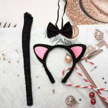 Women's Halloween Costume, Black Cat Costume Set With Cat Ear Headband Bow, Halloween Cosplay Outfit, Suitable For Teens 14+ - Multiple Styles - View 3