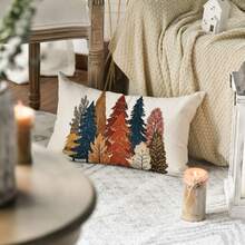 1 buah Sarung Bantal Motif Daun Oranye Musim Gugur, Sempurna untuk Dekorasi Sofa Musim Gugur dan Musim Panen Thanksgiving, Satu Sisi, Tidak Termasuk Isian Bantal - Krem - View 6