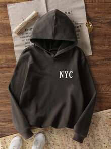 Tween Boy Fun Print Sweatshirt, Warm & Comfortable Thermal-Lined Pullover Sweatshirt For Autumn/Winter - Dark Grey - View 7