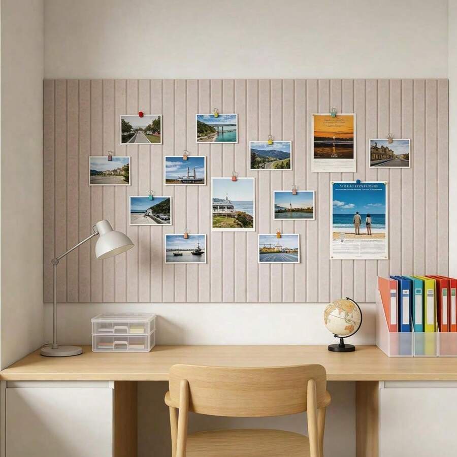 1pc No-Drill Rectangular Modern Fabric Frame Wall-Mounted Photo Wall Background Board, Removable Bulletin Board For Home Office, Memo Notice Board, DIY Photo Board, Message Board, For Wall Decor, Room Decoration, Party Photo Display, Surprise Announcement, Wall Storage, Suitable For Bedroom/Study/Living Room/Office/Classroom/Dorm - Multicolor - View 1