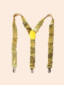 Sequin Elastic Suspenders Solid Color Glitter Straps Suitable For Wedding, Party, Cocktail, Carnival, Halloween And More - Multicolor - View 4