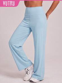 VUTRU Women's High Waist Straight Leg Sweatpants With Back Pockets, Flattering Loose Fit Workout Pants For Running, Fitness, Yoga Sports - Sky Blue - View 5