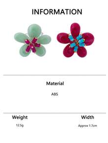 1pc/2pcs Color Block Floral Ring, Handmade Translucent Flower Design, Niche Style, Exaggerated Index Finger Ring For Vacation And Travel Photography - Resin Ring - View 8