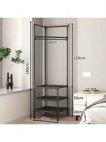Perchero de esquina, perchero de pie para dormitorio, perchero de ropa para el hogar junto a la cama, perchero simple, perchero de ropa de esquina, almacenamiento - Ver 5