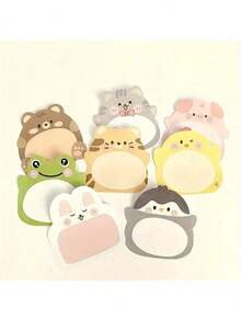 400pages/20pcs Cute Animal Sticky Notes Cartoon Memo Pad Korean Stationery Handbook Collage Mini Message Notes Tearable Reusable No Residue Bookmark To-Do List Office Essential Creative Back-To-School Multifunctional Strong Adhesion Girly - Multicolor - View 5