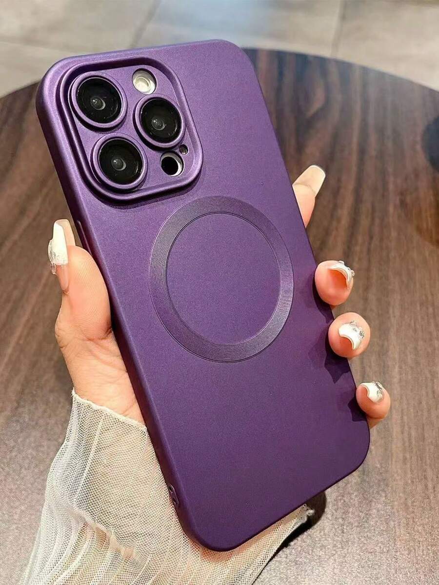 Interstellar Skin Magnetic Magnifying Lens Protective Phone Case Compatible With 16Promax/15Promax/16/15/14/13/12/11 - Purple - View 1