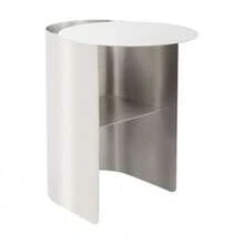 YUNRUX Mesa auxiliar, Mesa auxiliar de acero inoxidable, Mesa auxiliar para sofá - Plateado - Ver 4