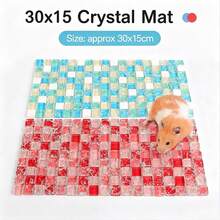 Alfombrilla de enfriamiento para hámster, almohadilla de enfriamiento, cama de enfriamiento, reducción de temperatura de verano, cama de hielo, manta de enfriamiento mosaico, manta de disipación de calor, enfriamiento para cobaya y conejo - Celeste - Ver 14