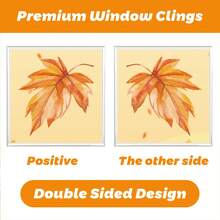 6pcs Autumn Static Window Clings, Thanksgiving Harvest Colorful Leaves, Maple Branches, Acorns, Suitable For Home Party Supplies, Store Window Glass Display Decoration - Multicolor - View 5