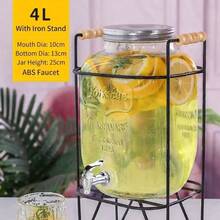 The Glass Jug Bucket With Tap Water Dispenser Glass Juice - View 2