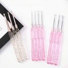 7 PCS Aluminum Crochet Hooks Set (2.0-5.0mm) With Colorful Clear Handles For Yarn Knitting DIY Hats Scarves Amigurumi Crafts - A - View 5