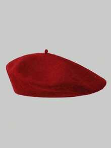 1pc Women's Knitted French Beret, Autumn/Winter Style, Comfortable & Fashionable, Suitable For Daily Wear, Vintage Casual - Multicolor - View 9
