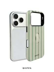 GIIPPA 1pc Light Green Vertical Stripe Pattern Design, Phone 17 Pro Max Phone Case, Compatible With Phone 16 Pro Max, 15 Pro Max, 14 Pro Max, Korean-Style High-End Fashionable And Fun Phone Case, Compatible With 11/12/13/14/15/16 Pro Max Plus, Elegant Design Suitable For Men And Women, Perfect Gift For Girlfriend On Christmas, Valentine's Day, Easter, Wedding Season And Birthday! - Blue and White - View 2