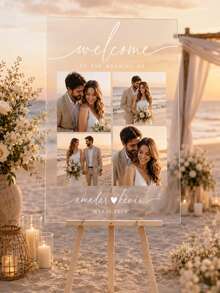 Photo Wedding Welcome Sign, Wedding Rehearsal Sign, Modern Wedding Sign, Acrylic Welcome Sign, Wedding Photo Sign, Welcome To Our Wedding - Multicolor - View 2